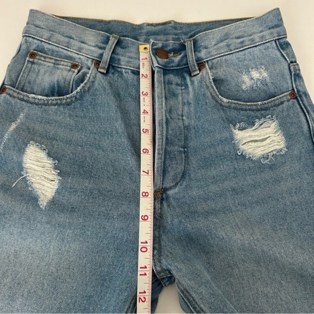 Anine Bing High Rise Straight Leg Distressed Cropped Cotton Denim Jeans Size 26 - Picture 9 of 12